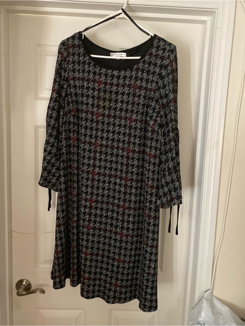 Black and White Tweed Midi Dress